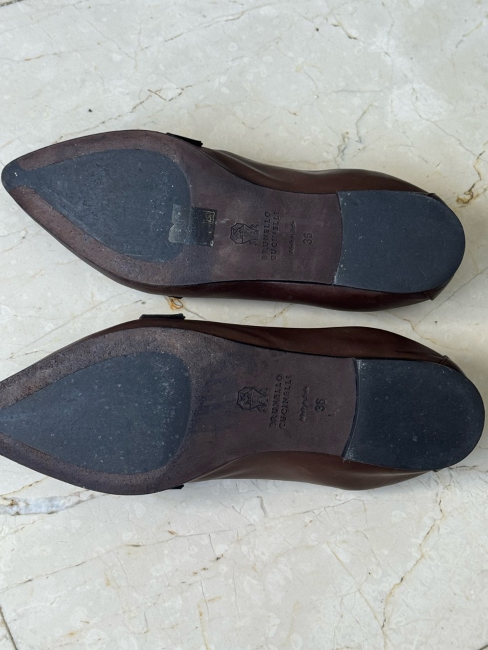 AUTHENTIC Brunello Cucinelli Monili Brown Leather Loafers - Picture 5 of 8